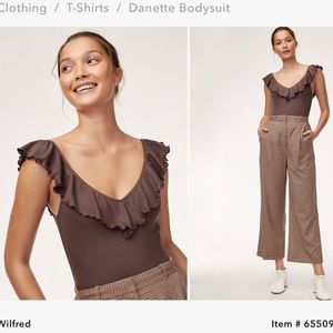 Aritzia wilfred ruffle bodysuit